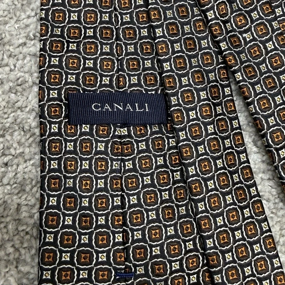 Canali Thick Silk Tie Necktie Italy men's size (3.75 x 59)